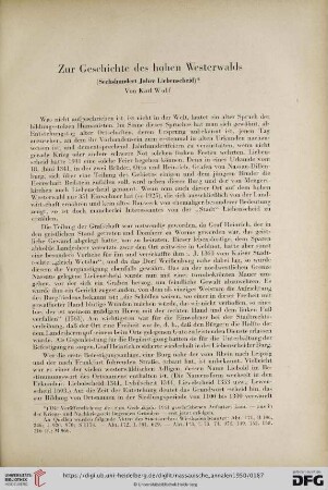 61: Zur Geschichte des hohen Westerwalds : (sechshundert Jahre Liebenscheid)