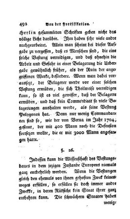 § 26. Noch bestehende Nothwendigkeit der Fortification