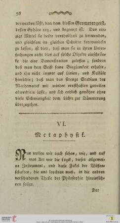 VI. Metaphysik