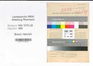 Entnazifizierung Heinrich Brand , geb. 01.06.1894 (Strassenmeister)
