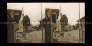 Moschee und Straße im türkischen Viertel, Serajevo
