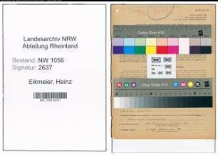 Entnazifizierung Heinz Eikmeier , geb. 09.08.1910 (Angestellter)