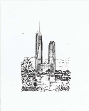 Schneider - Esleben, Paul; Düsseldorf, ARAG - Platz 1; 'ARAG 2000', Hauptverwaltung der Allgemeinen Versicherungs-AG - Entwurf: Hochhaus (Perspektive)