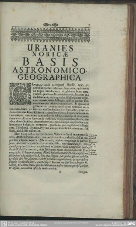 Uranies Noricae Basis Astronomico-Geographica