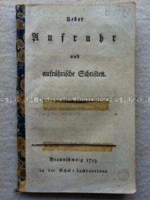 Revolutionäre Schrift über den Gehorsam gegenüber der Obrigkeit
