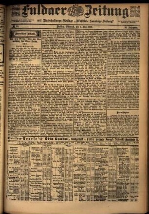 Zweite Ausgabe vom Mittwoch, den 01. Mai 1901.
