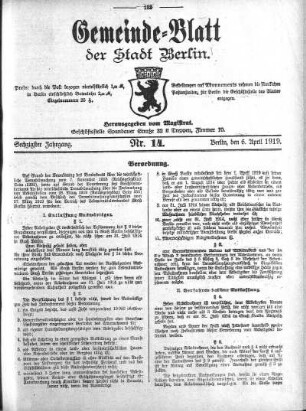 1919,14: Nr. 14, 6. April 1919