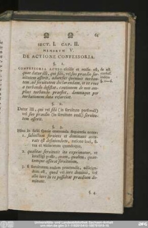Membrum V. De Actione Confessoria.