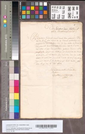 Extract-resolutie van de Staten van Holland, waarbij den Heere van Brederode en de leden van zijn geslacht verboden werd, van den titel van Graven van Holland, of Soevereinen van Vianen en Ameide, gebruikt te maken met begeleidenden brief aan Wolfert van Brederode, 15 Februari 1678, en minuut van diens antwoord. 3 stukken.
