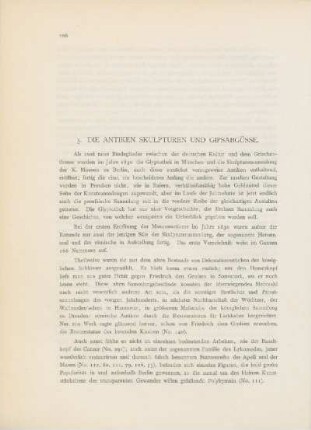 3. Die antiken Skulpturen und Gipsabgüsse