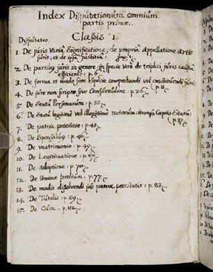 [Index Disputationum omnium partis primæ.]