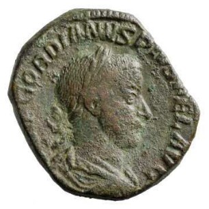 Münze, Sesterz, 244 n. Chr.