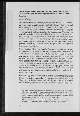 Die Kirchen in der neueren und neusten Geschichte : Neue Forschung zur kirchengeschichte des 19. und 20 Jahrhunderts