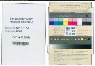 Entnazifizierung Hilde Pickhardt , geb. 26.10.1922 (Post)