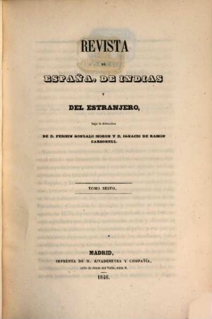 Revista de España, de Indias y del extrangero. 6, 6. 1846