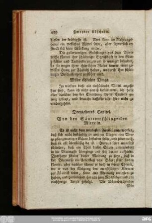 Dreyzehentes Capitel. Von den Säureverschlingenden Mitteln.