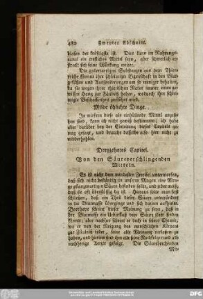 Dreyzehentes Capitel. Von den Säureverschlingenden Mitteln.