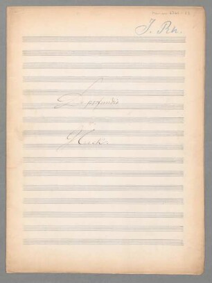 De profundis, Coro, org, WotG 1C/154, d-Moll - BSB Mus.ms. 4746-22 : [dust cover title:] De profundis // v. // Gluck. [second title page, p. 3:] De profundis // zu 4 Stimmen, // von // J.[!] Ch. v. Gluck [at bottom right:] Partitur mit // Orgelstimme