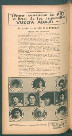 Primer concurso de PBT a base de los cigarillos "Vuelta Abajo"
