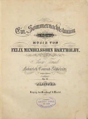 Ein Sommernachtstraum von Shakespeare : op. 61
