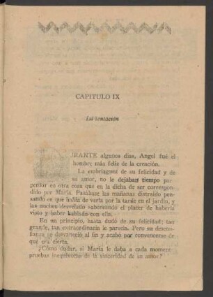 Capítulo IX - La tentación