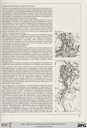 Territoriale Gliederung der östlichen Wetterau