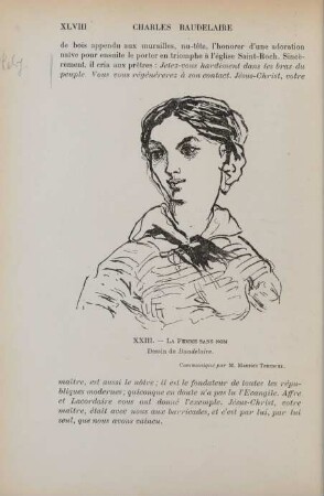 XXIII. - La femme sans nom. Dessin de Baudelaire