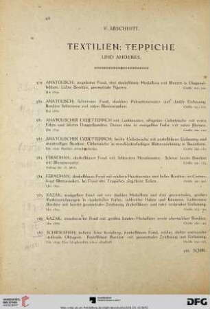 Textilien: Teppiche und anderes (Nr. 579-592)