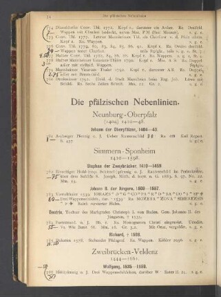 Die pfälzischen Nebenlinien
