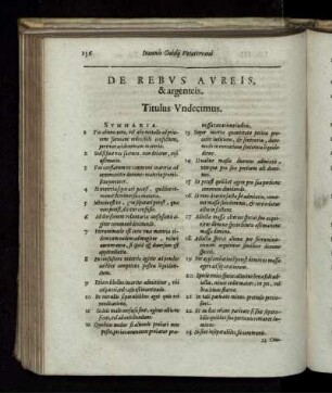 De Rebus Aureis, & argenteis. Titulus Undecimus