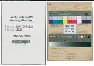 Entnazifizierung Anna Adamek , geb. 18.05.1897 (Kauffrau)