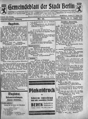 1925,15: Nr. 15, 12. April 1925