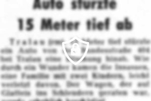Auto stürzte 15 Meter tief ab