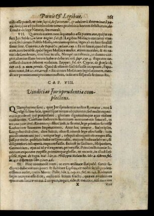 Cap. VIII. Vindicias Jurisprudentiae complectens.
