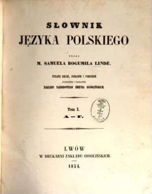 Słownik języka polskiego. 1, A - F