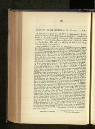 Banquet to Sir Robert G. W. Herbert, K.C.E.