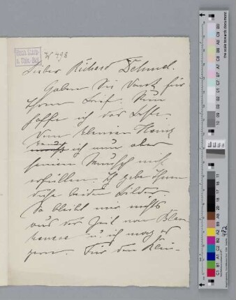 Brief an Richard Dehmel