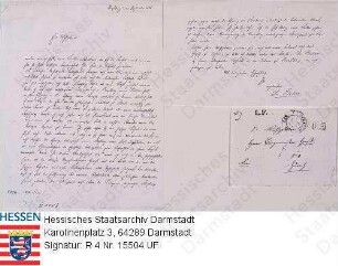 Büchner, Georg, Dr. phil. (1813-1837) / Brieflicher Antrag von Georg Büchner an Bürgermeister Hess in Zürich mit der Bitte um Erteilung einer Aufenthaltserlaubnis