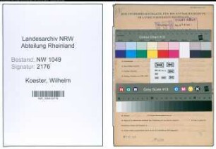 Entnazifizierung Wilhelm Koester , geb. 07.11.1904 (Bauingenieur)