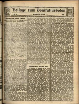 Zweite Ausgabe vom Sonntag, den 04. Mai 1913.
