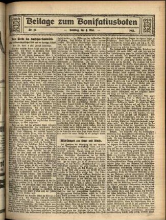 Zweite Ausgabe vom Sonntag, den 04. Mai 1913.