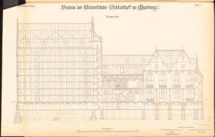 Bibliothek der Philipps-Universität Marburg: Längsschnitt 1:100
