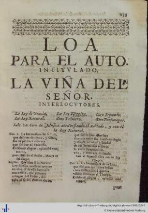 Loa para el Auto La Viña del Señor.