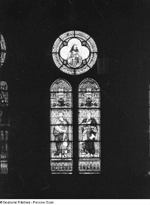 Leipzig-Lindenau. Nathanaelkirche. Innenansicht, Chorfenster