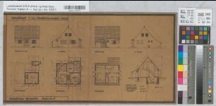Einfamilienhaus Westfalennorm 1637a Grundrisse, Ansichten, Schnitt 1938 1 : 100 29,5 x 57,5 Pause Westfälische Heimstätte Dortmund Wohnungsgesellschaft Münsterland