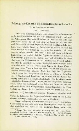 Beiträge zur Kenntnis des oberen Hauptmuschelkalks