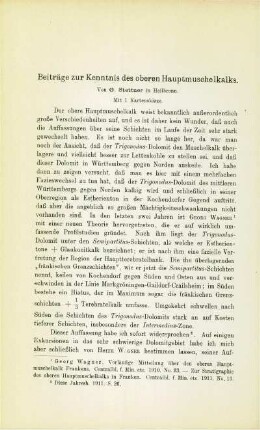 Beiträge zur Kenntnis des oberen Hauptmuschelkalks