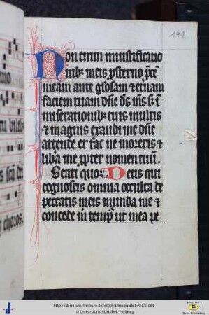 Orationen; Nachtrag (15. Jh.): Bruylants Nr. 802.