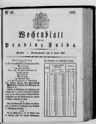 Nr. 27, Ausgabe vom 8. Juli 1837