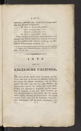 Iets over de engelsche Calicoes.